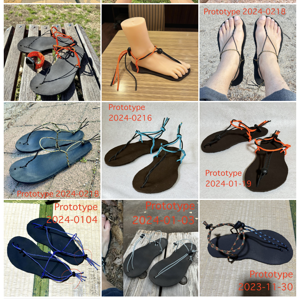 ちきゅうサンダルの開発の跡