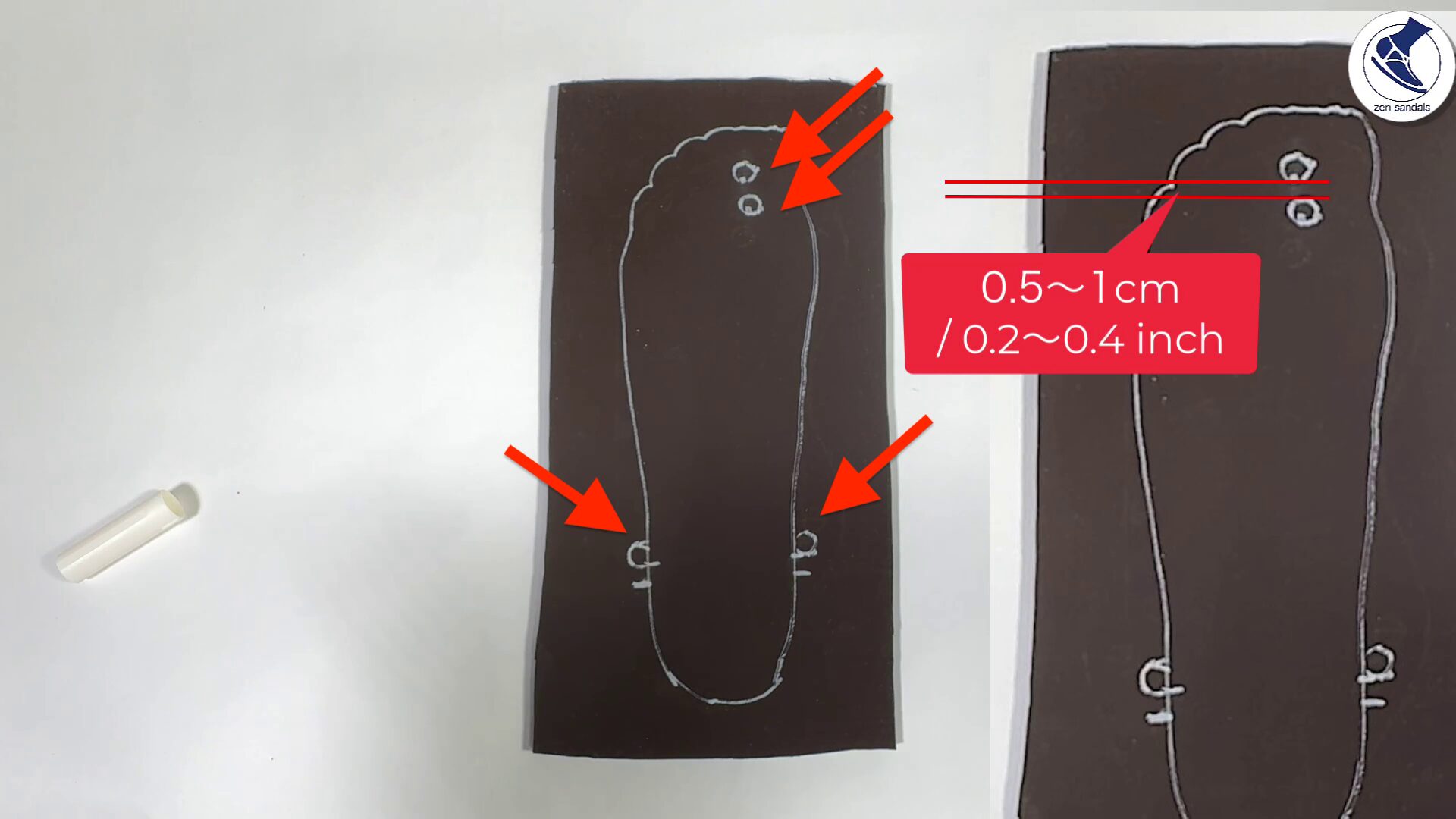 できあがりはこちらです。以下のように4箇所に◯を描きます。