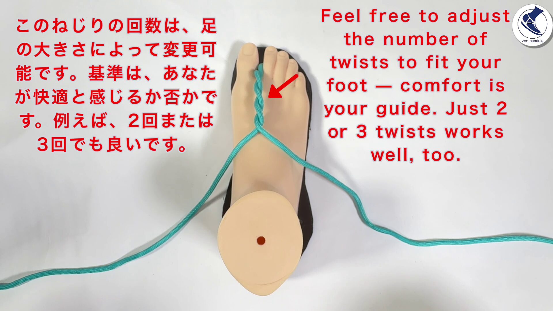 4回ねじった後の様子。